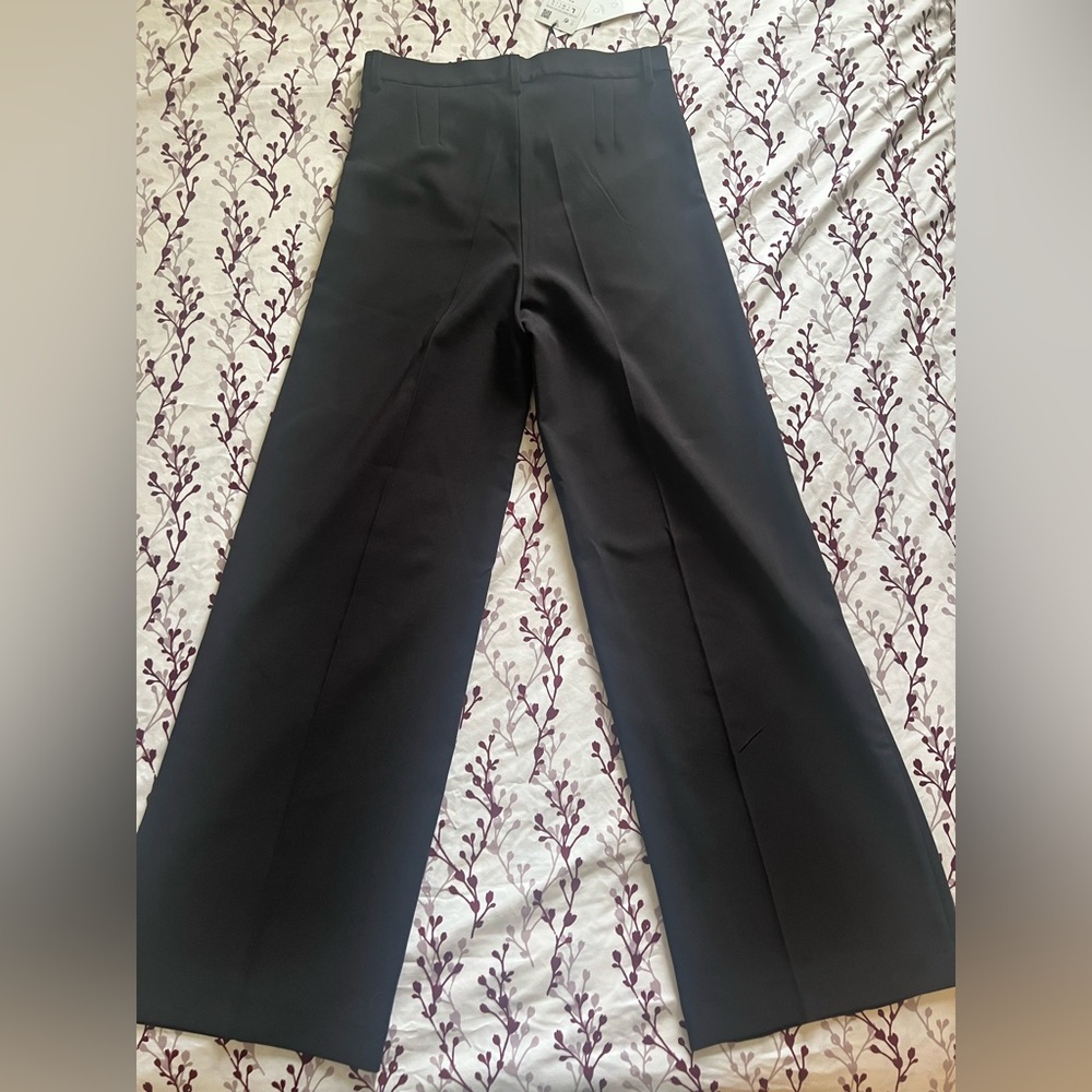 Zara Black Straight-Leg Trousers Formal Wear